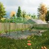 Large Metal Chicken Coop, Walk-in Chicken Run,Galvanized Wire Poultry Chicken Hen Pen Cage